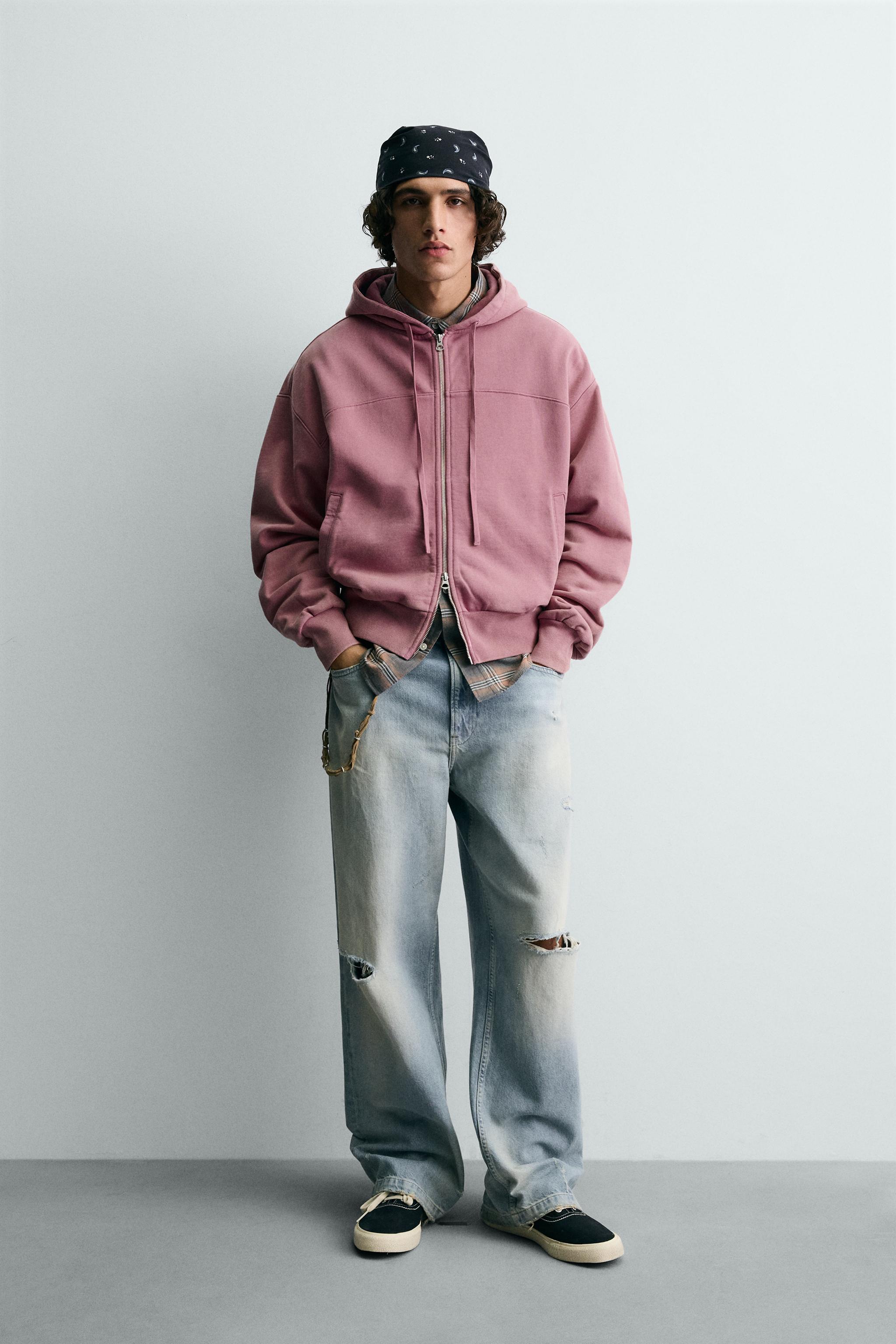WASHED BOXY FIT HOODIE - Pale pink | ZARA South Africa
