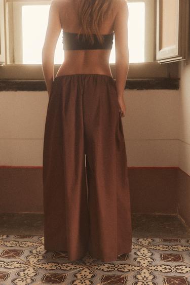 PANTALON JUPE-CULOTTE - Marron foncé de Zara - Image 3