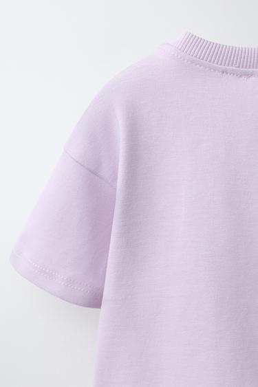 T-SHIRT À PIÈCE EN CROCHET - Mauve clair de Zara - Image 3