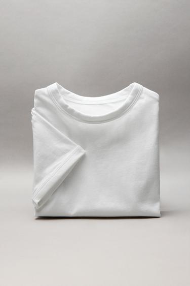 EINFARBIGES T-SHIRT - Weiß von Zara