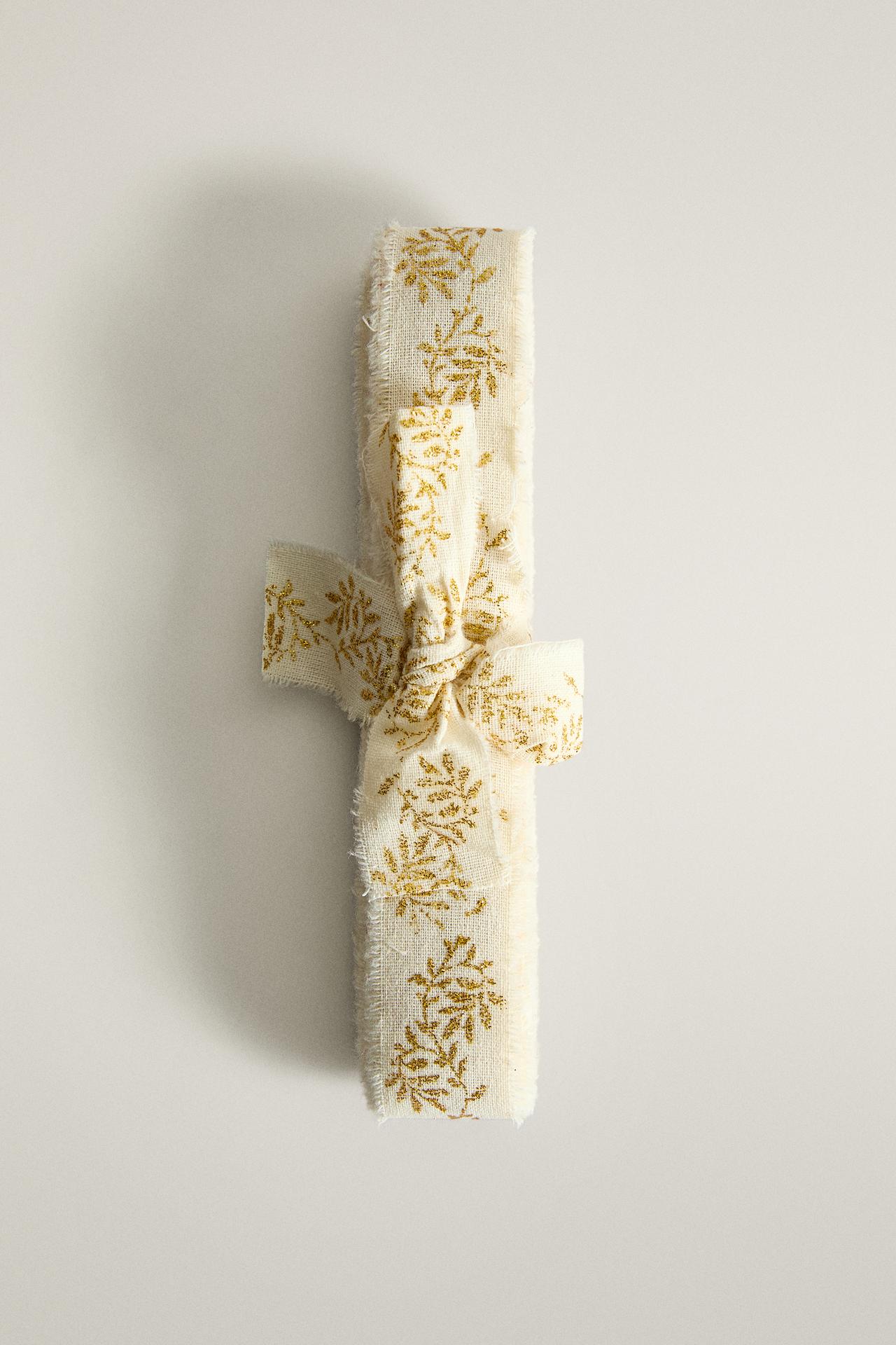 CHRISTMAS PRINTED COTTON GIFT RIBBON