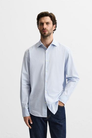 Zara STRIPED TWILL SHIRT - striped