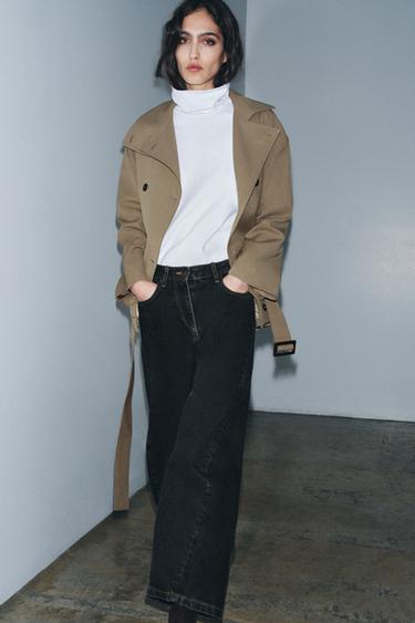 ZW COLLECTION ANKLE BALLOON MID-WAIST JEANS - Black by Zara