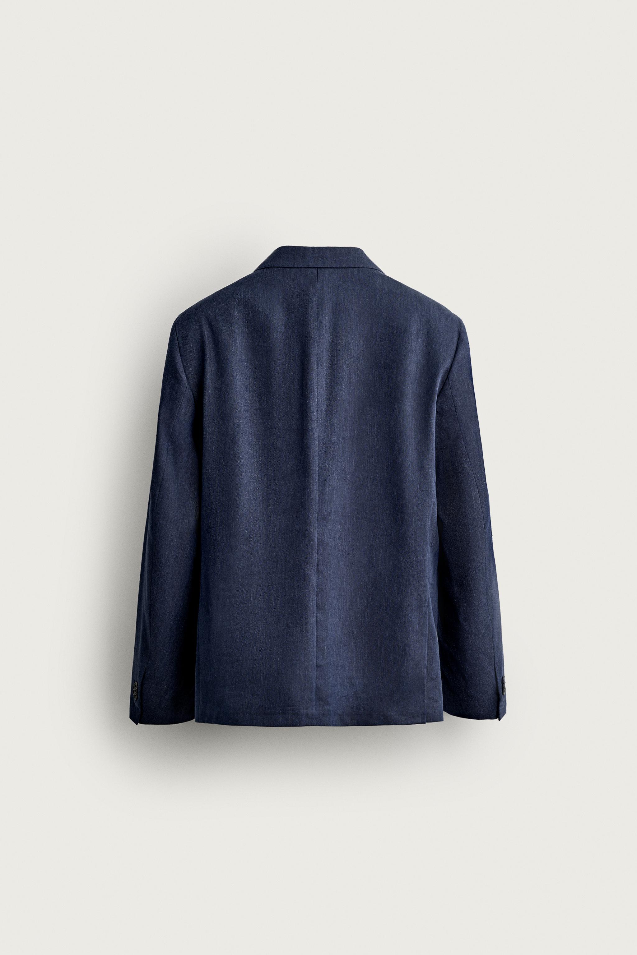 Мужские пиджаки Zara LINEN - WOOL REGULAR FIT SUIT BLAZER — фото 9