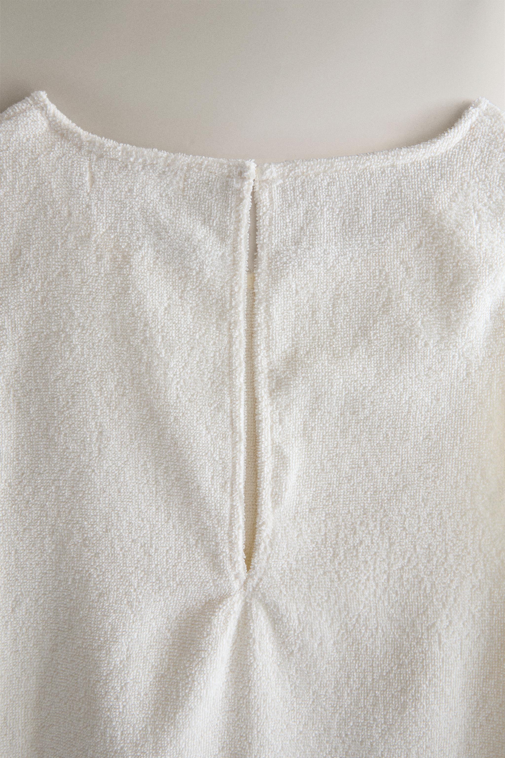 Женские рубашки Zara COTTON TERRYCLOTH BEACH TOP — фото 3