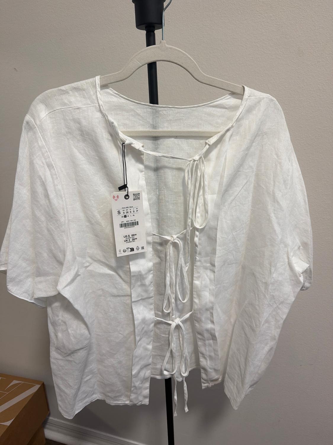 ZW COLLECTION LINEN TIE TOP - Image 2
