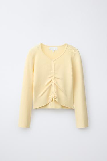 RIBBED GATHERED JUMPER - yellow by Zara