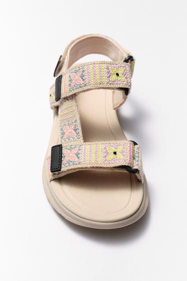 CROCHET EFFECT TECHNICAL SANDALS - Multicoloured by Zara
