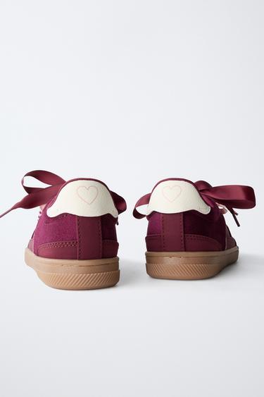 BOW DETAIL TRAINERS - Maroon by Zara - Image 5