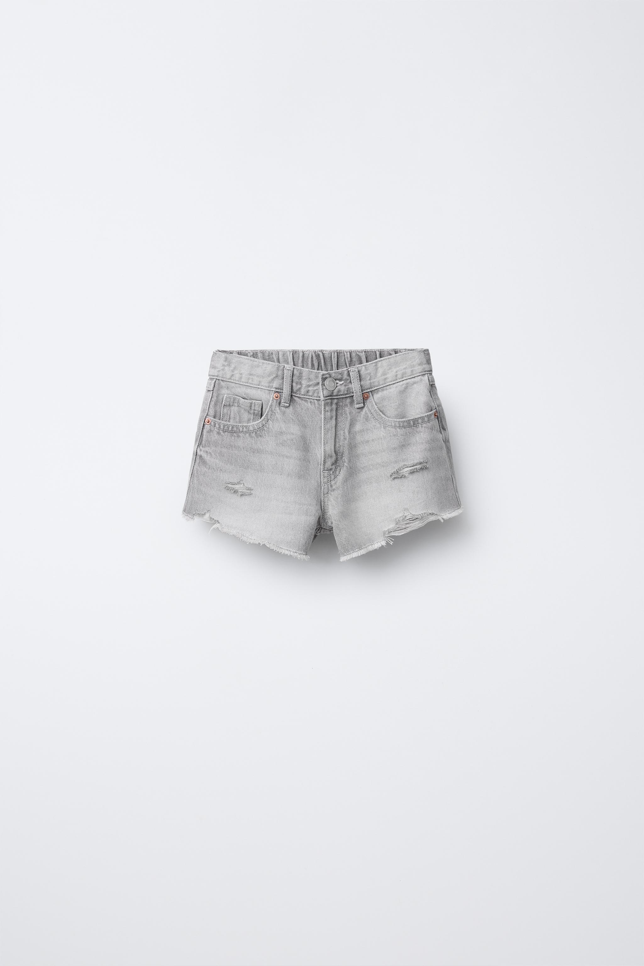 RIPPED DENIM BERMUDA SHORTS - White | ZARA South Africa
