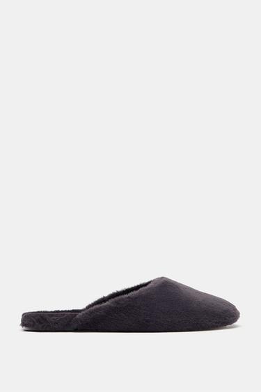 Zara FAUX FUR MULES - Purple