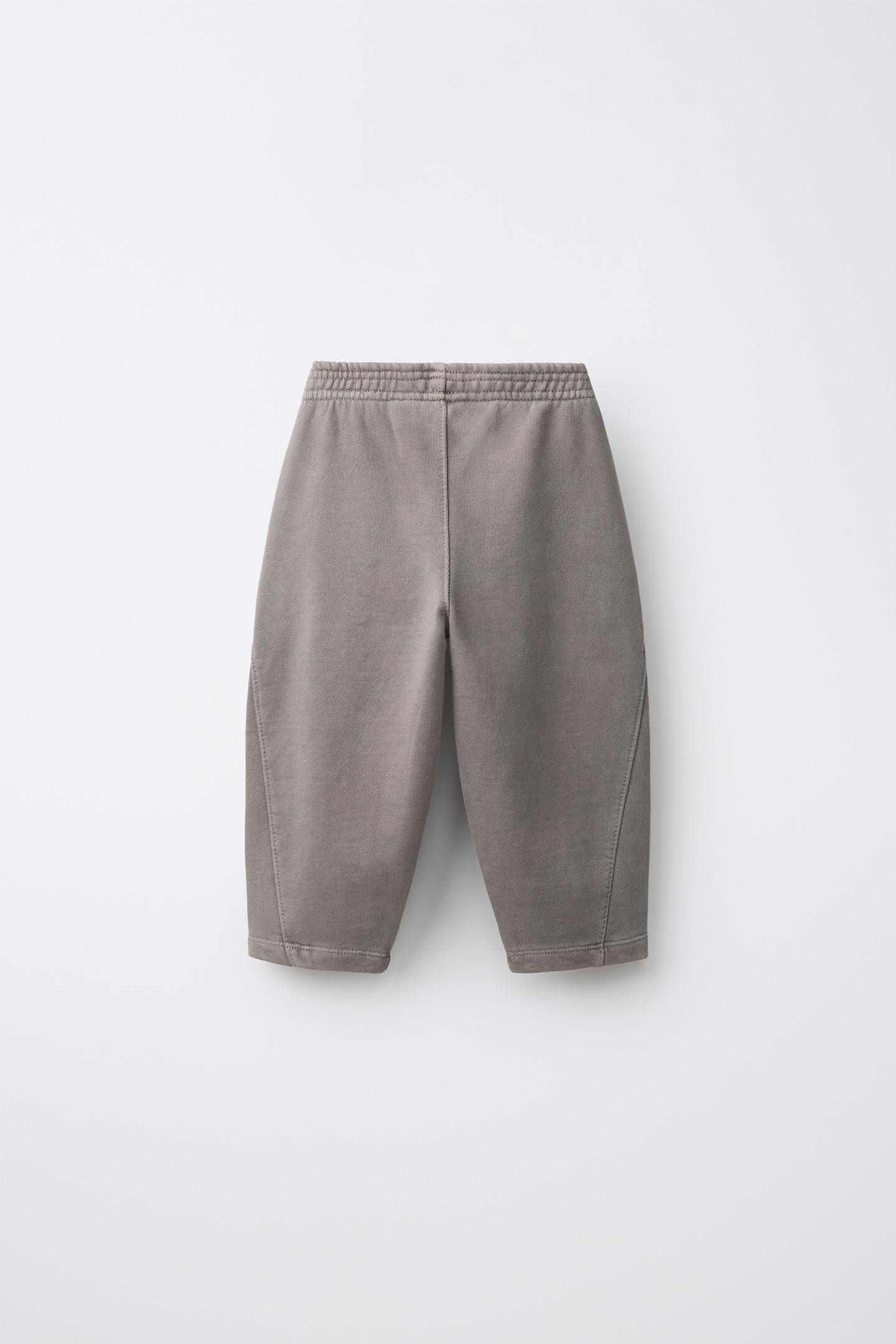 Детские брюки Zara Barrel Sweatpants, цвет: Серо-коричневый серый — фото 3