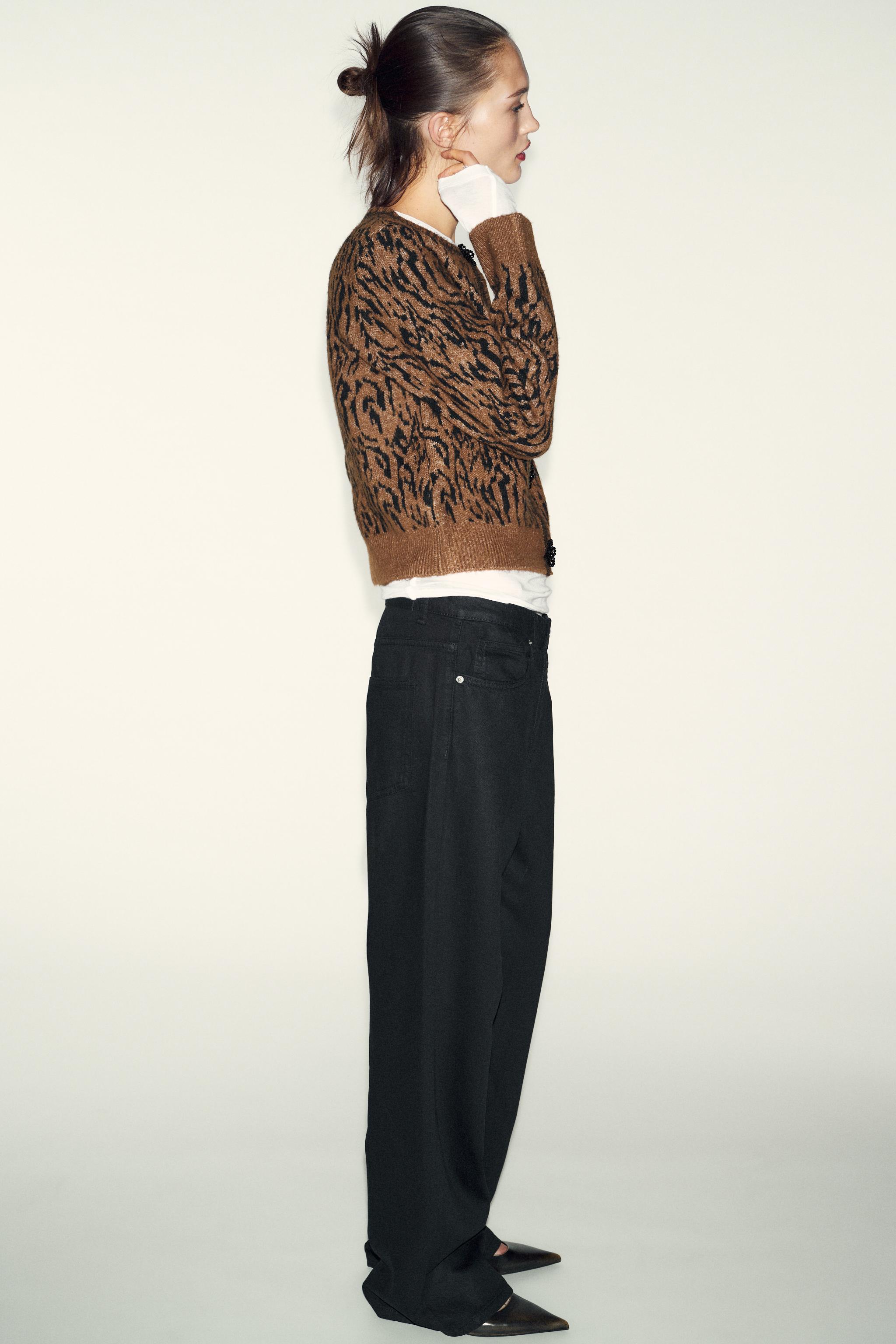 ANIMAL JACQUARD KNIT CARDIGAN - Multicoloured | ZARA Australia