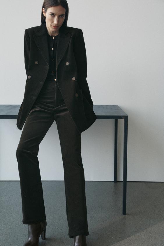 Velvet Blazer Giacca Blazer Zara Velvet Trouser Suit Zara Clearance