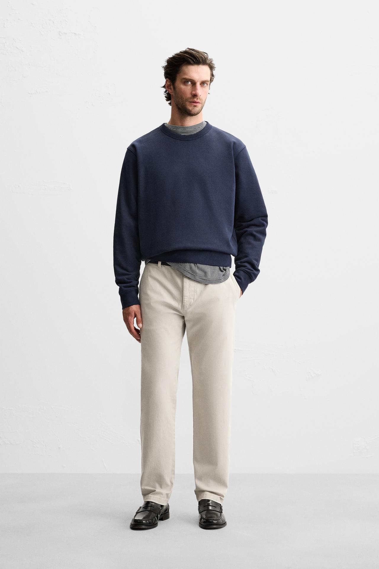 Zara SLIM FIT CHINO PANTS - Pearl gray