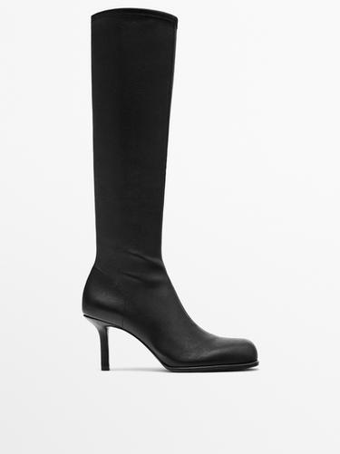 Zara High-heel boots with rounded vamp - Black