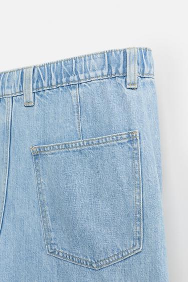 PANTALON DENIM CHINO COUPE AMPLE À PLIS - Bleu clair de Zara - Image 9