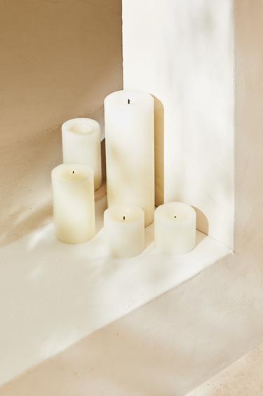 LONG DECORATIVE CYLINDRICAL CANDLE - White by Zara - Image 7