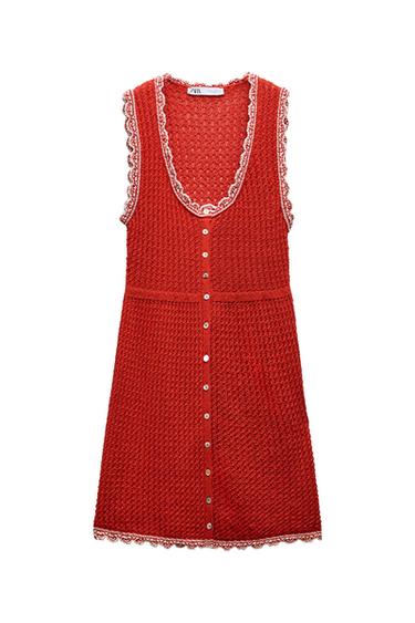 POINTELLE KNIT MINI DRESS