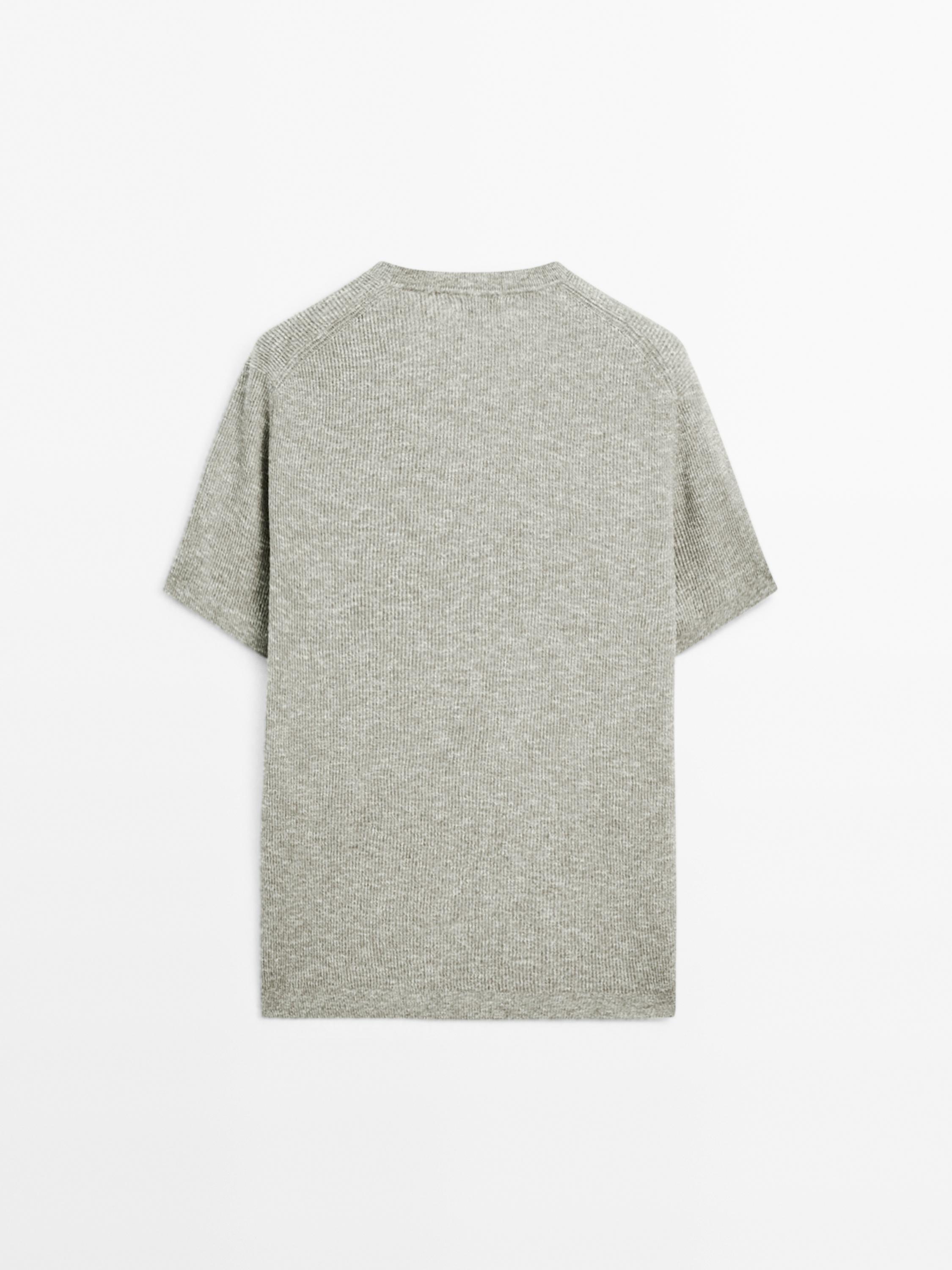 Short sleeve mouliné knit T-shirt