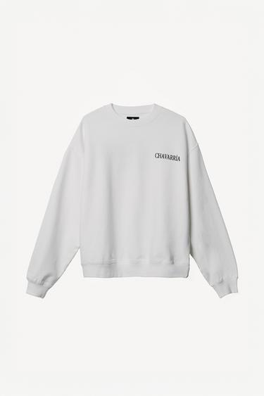 WILLY CHAVARRIA X ZARA EMBROIDERED CREWNECK SWEATSHIRT - White by Zara