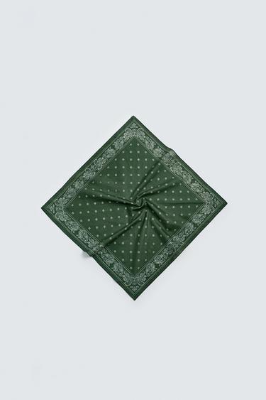 Zara PAISLEY PRINT BANDANA - Green