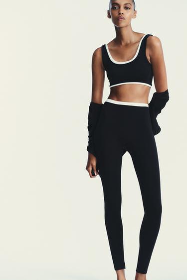 DOUBLE LEGGINGS - Black / White by Zara - Image 1