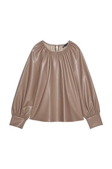 FAUX LEATHER TOP TRF