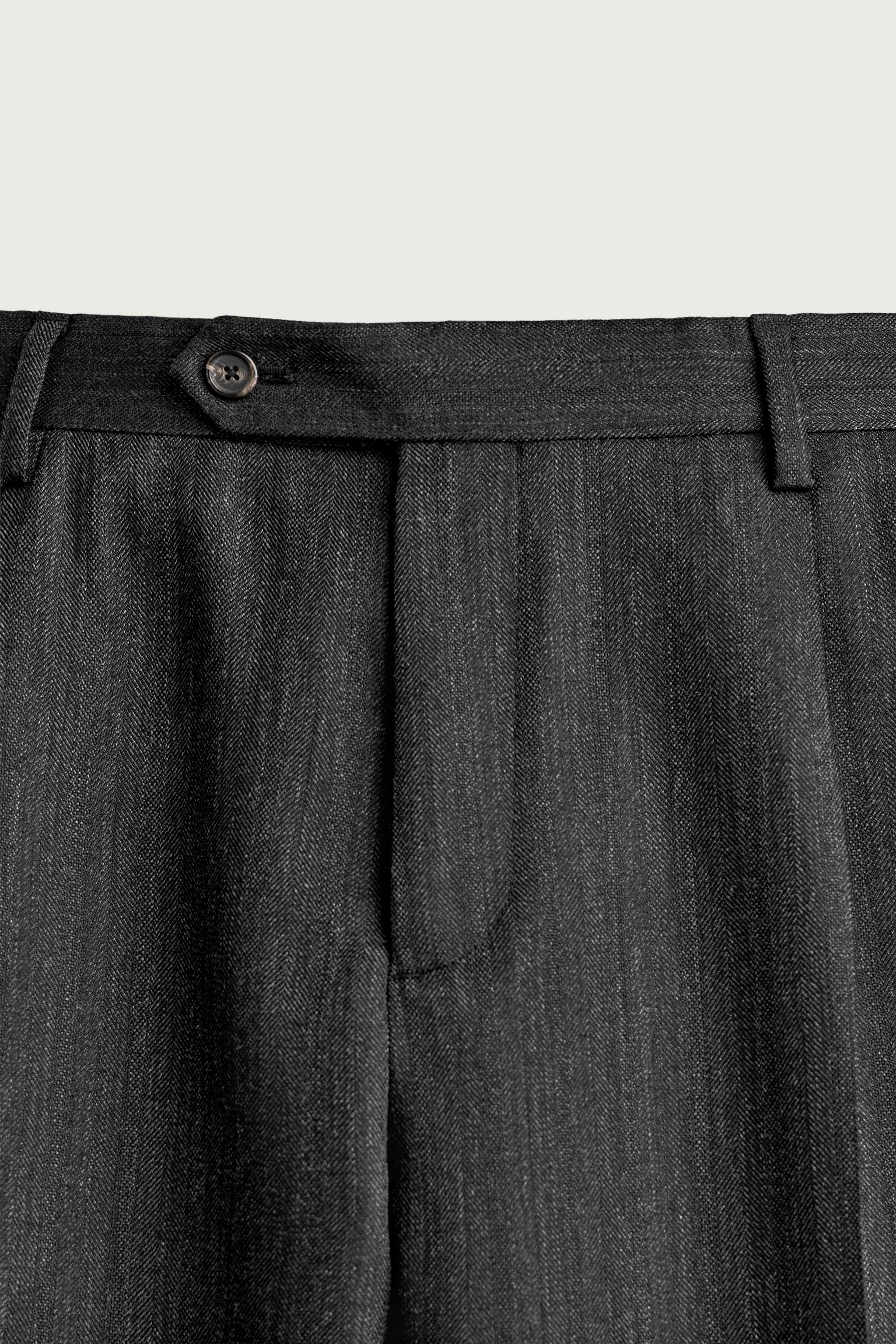 100% WOOL REGULAR FIT SUIT PANTS