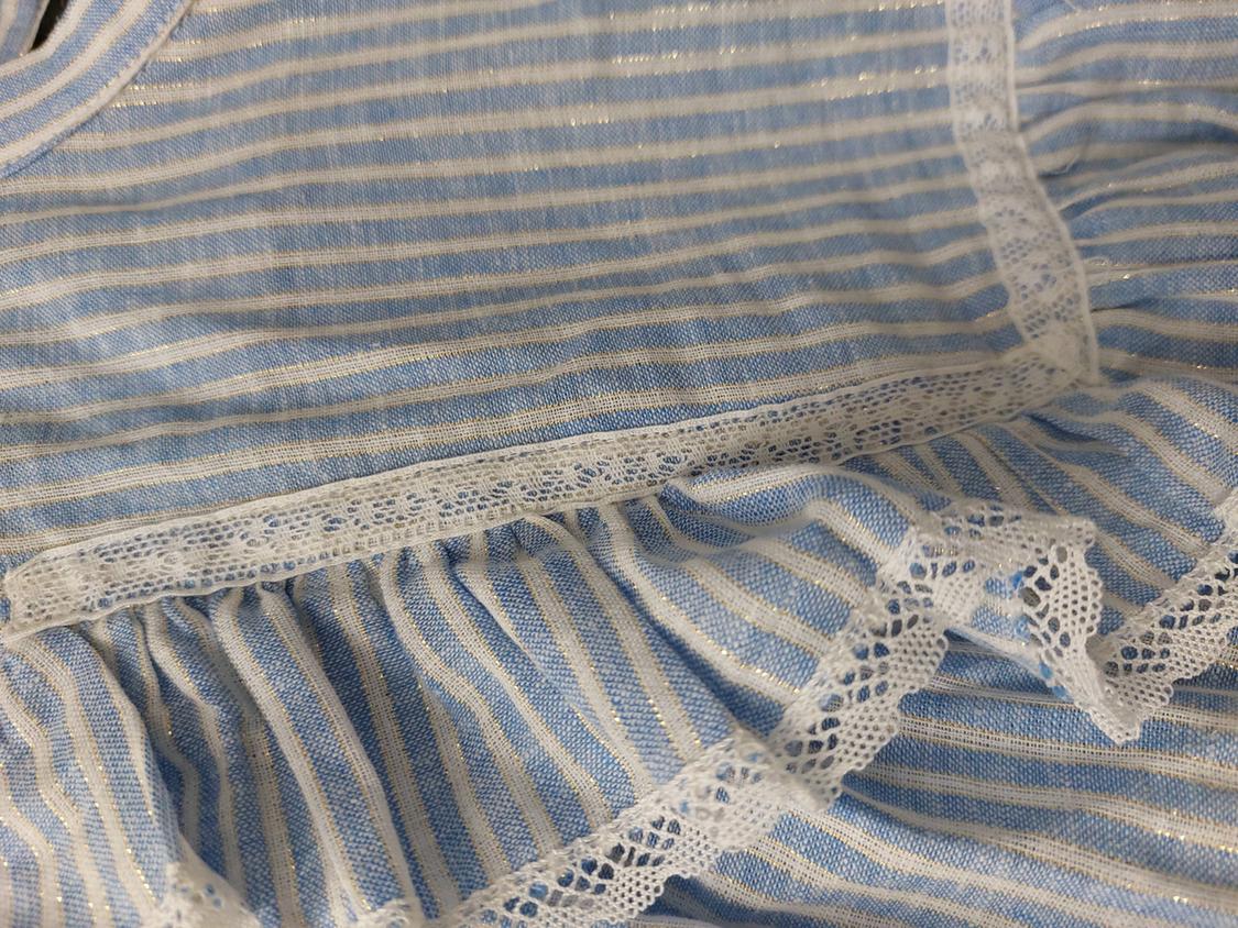 METALLIC THREAD STRIPED RUFFLE SHIRT - Image 3