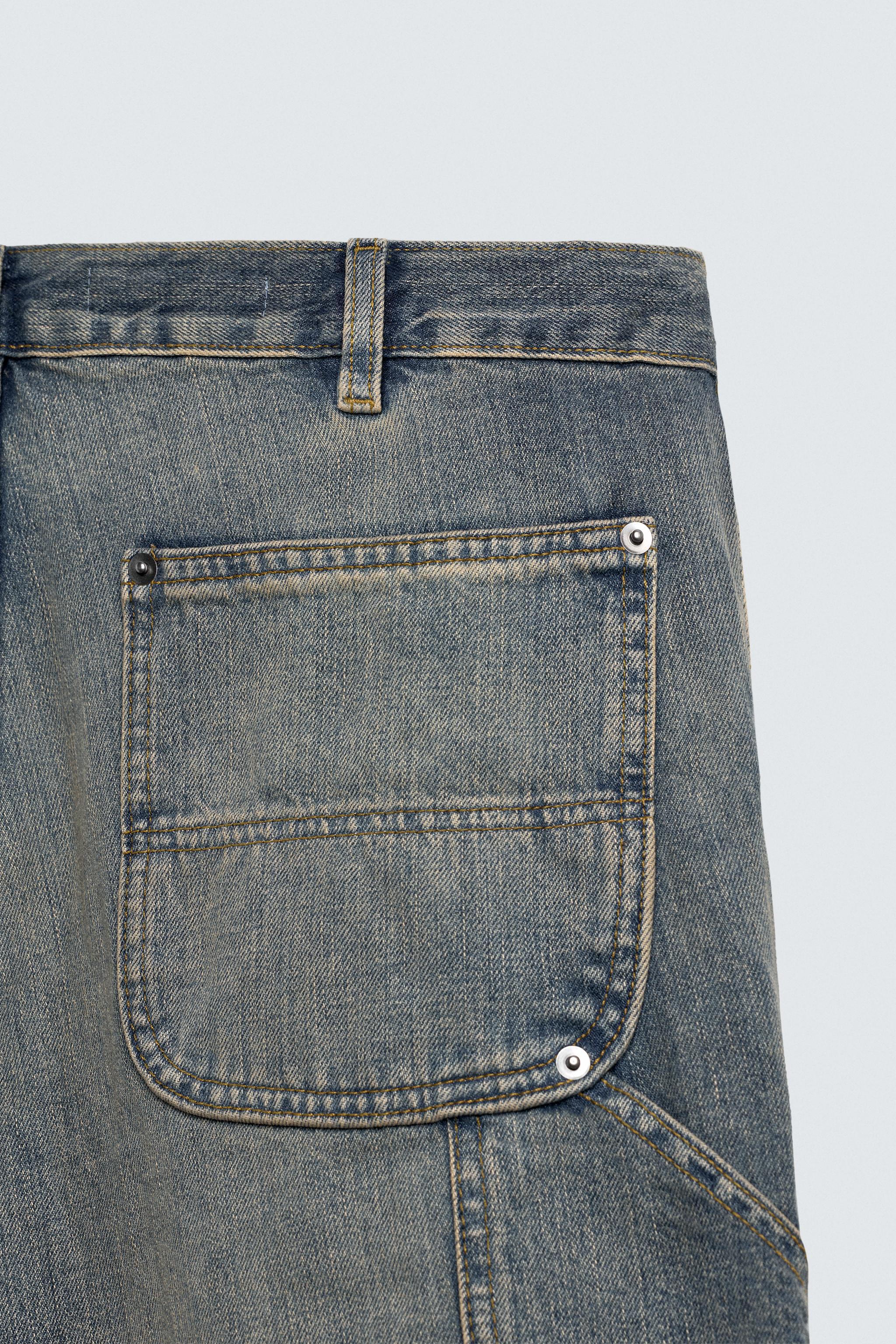 WASHED CARPENTER POCKET JEANS