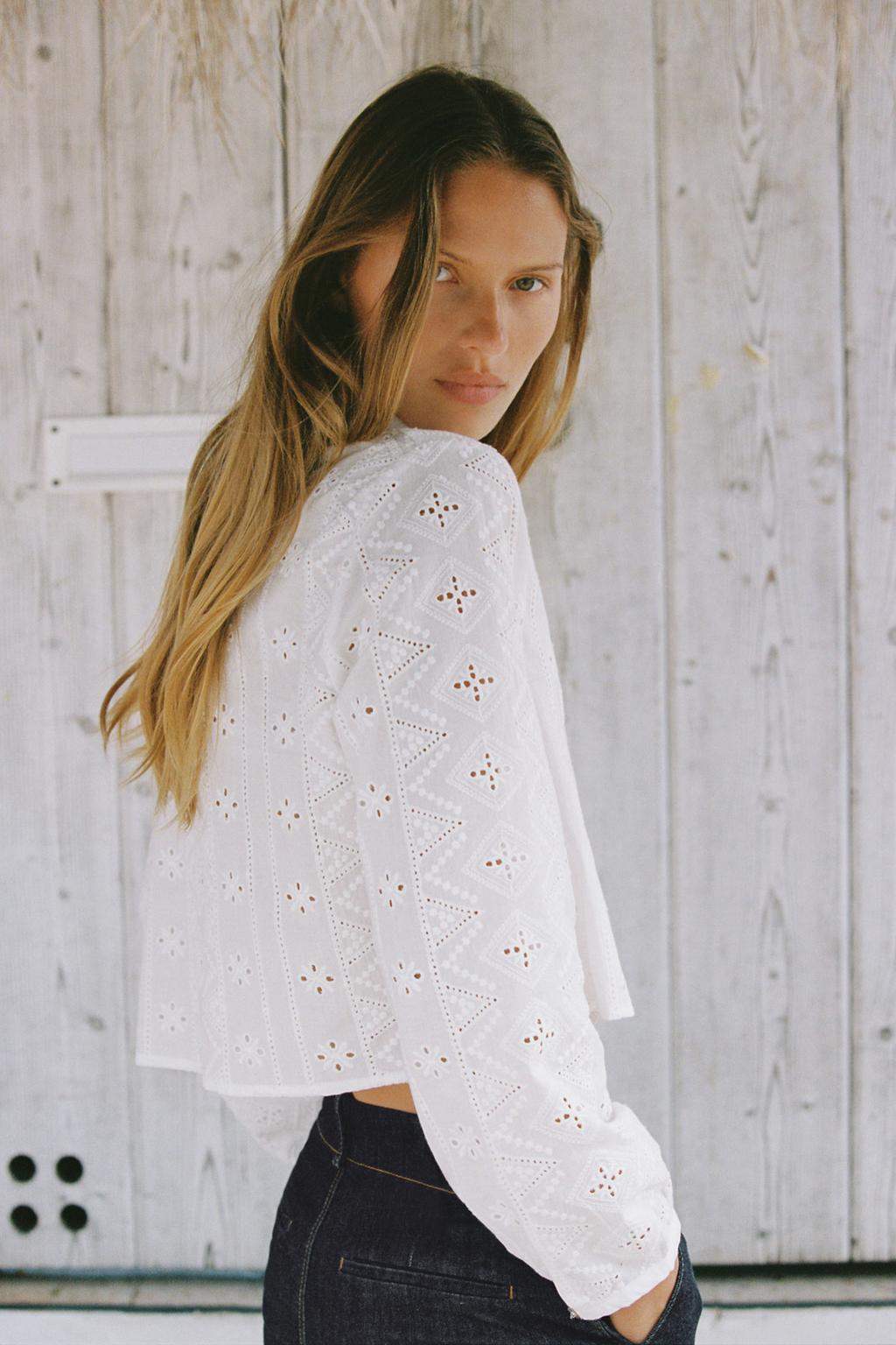 SHIRT WITH CUTWORK EMBROIDERY