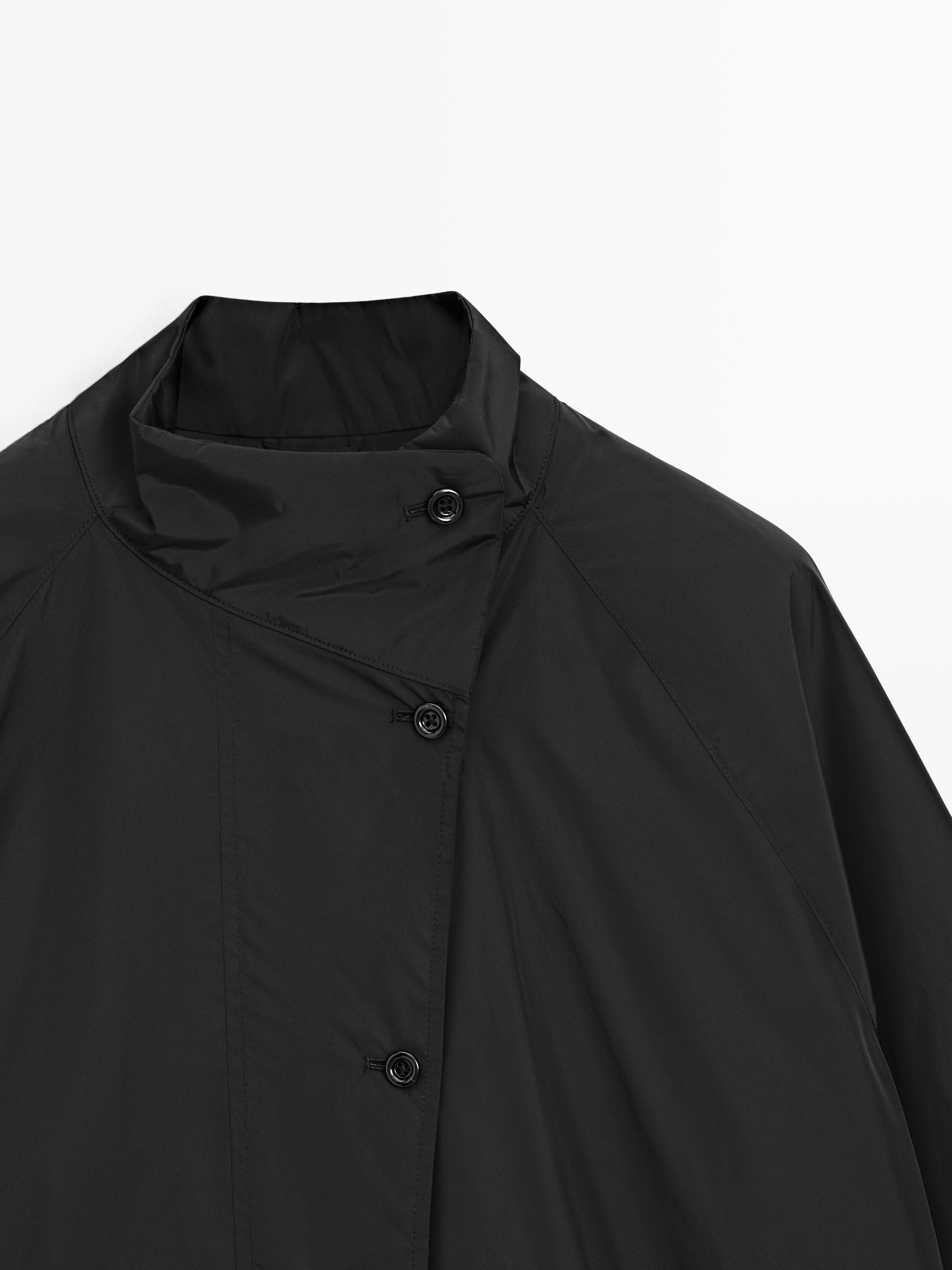 Short padded parka with collar detail