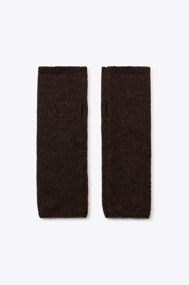 MITAINES EN MAILLE BRODÉES FLEURS - Marron de Zara - Image 3
