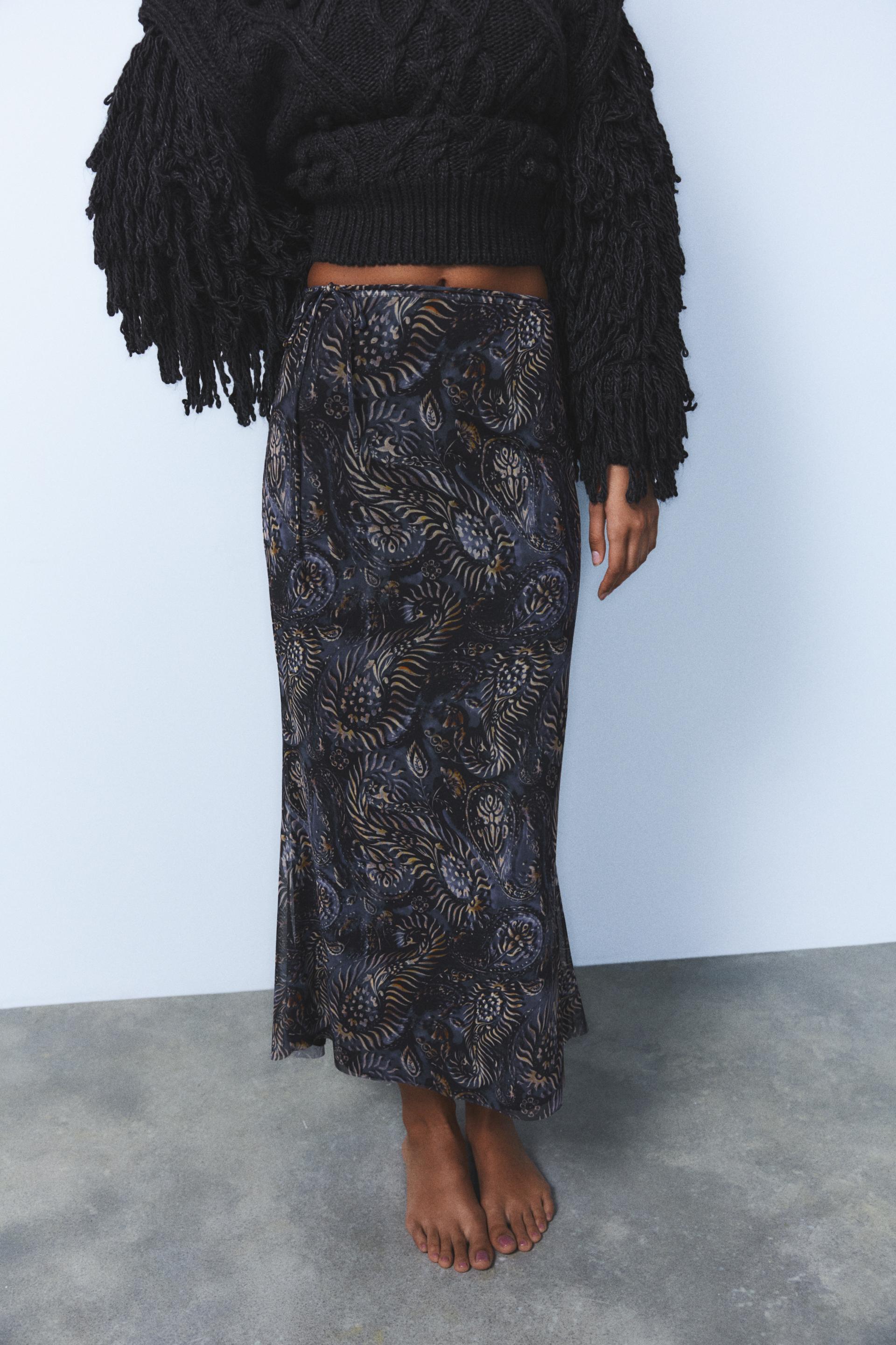 Embroidered tulle skirt zara best sale