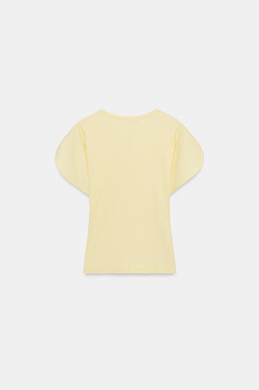 T-SHIRT À MANCHES BOUFFANTES - Jaune de Zara - Image 7