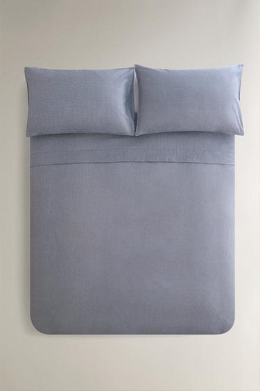 REVERSIBLE STRIPED DUVET COVER - Blue by Zara