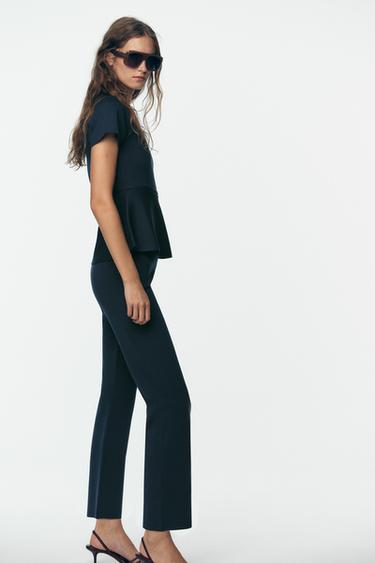 STRAIGHT KNIT TROUSERS - Bleu marine de Zara - Image 3