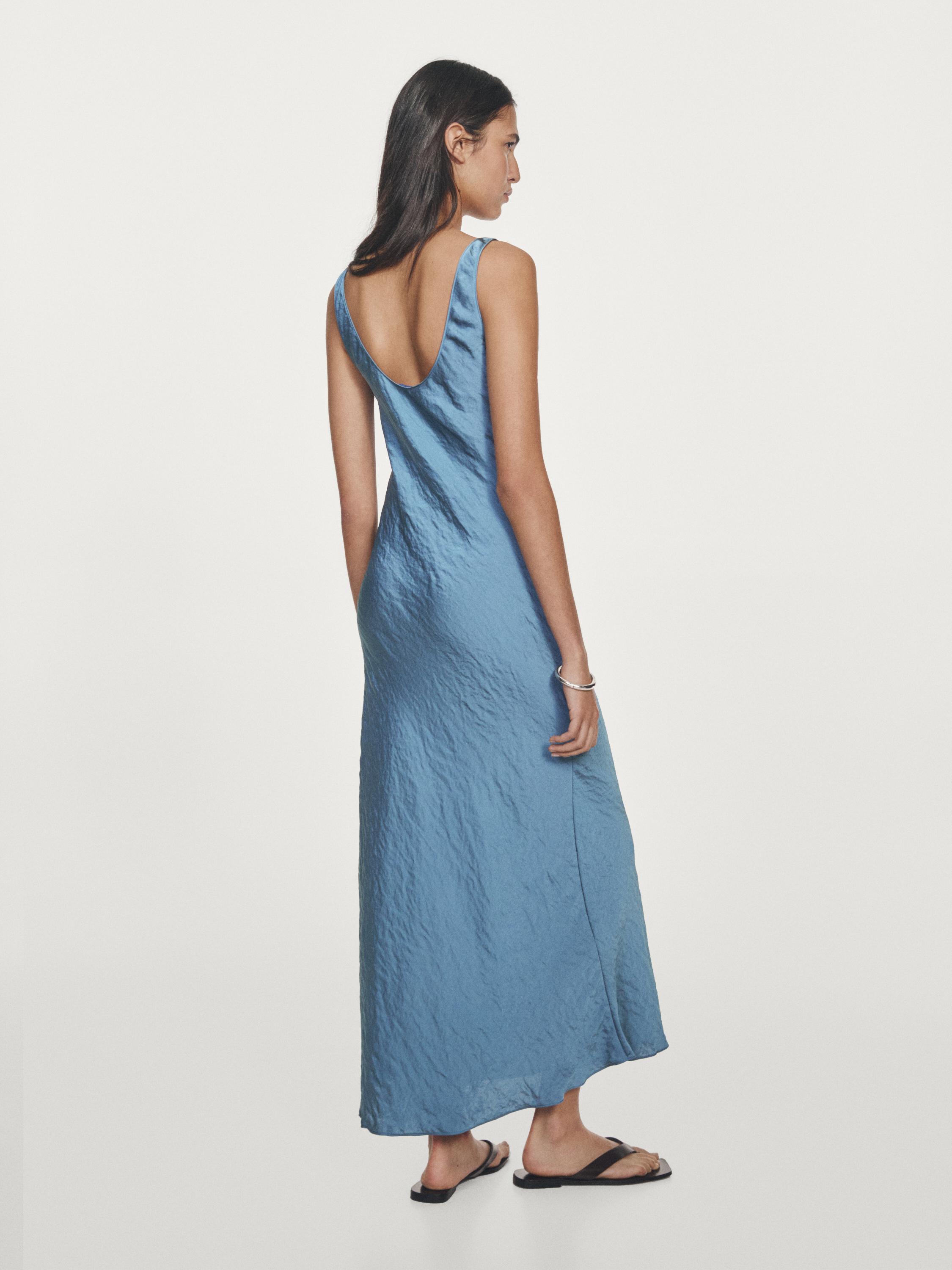 Long flowing satin dress