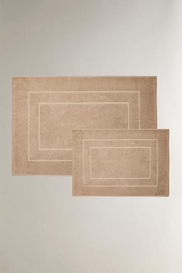 NON-SLIP COTTON BATH MAT - Dark beige by Zara