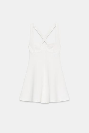 SKATER MINI DRESS - Oyster-white by Zara