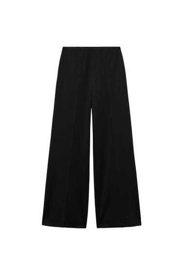 WIDE-LEG CREPE TROUSERS