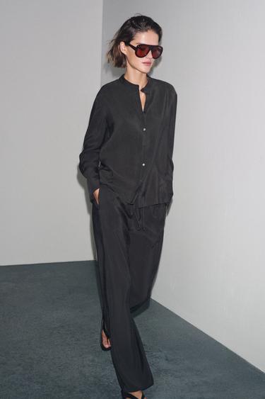ZW COLLECTION FLOWING TROUSERS - Charcoal grey by Zara
