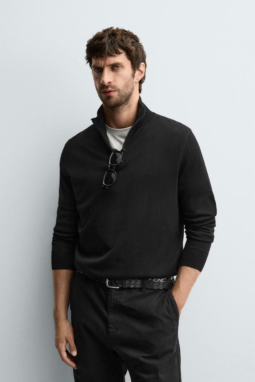 PULL 100 % LAINE COL ZIPPÉ