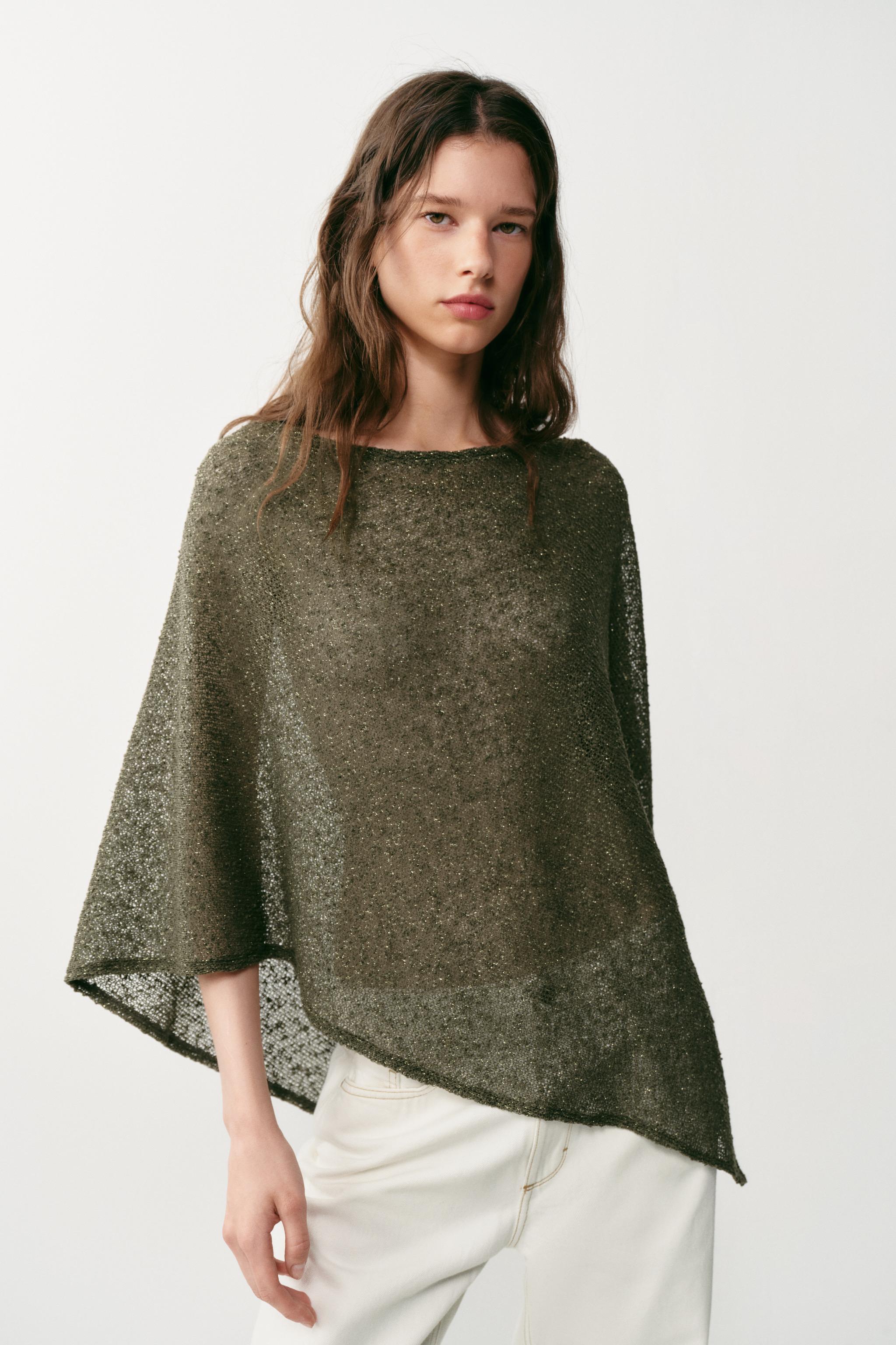 METALLIC THREAD ASYMMETRIC CAPE