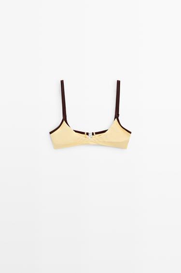 Zara Contrast bikini top - Yellow