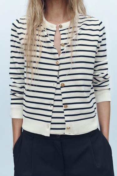 GILET EN MAILLE RAYURES - rayures de Zara - Image 2