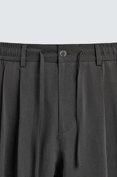 FLOWING PLEATED TROUSERS - Grey by Zara - Image 8