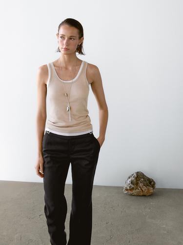 Débardeur double 100 % coton - Vison de Zara