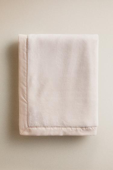 COTTON FLEECE BABY BLANKET - Pink by Zara